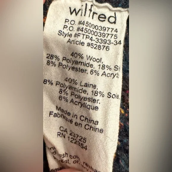 Wilfred Aritzia wool silk oversized marled speckled cardigan sweater hipster USM - Picture 5 of 6